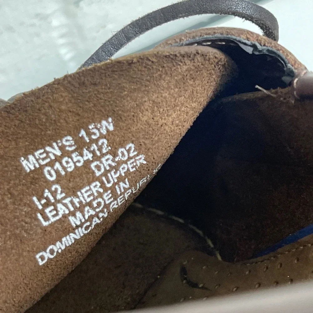 Sperry Top-Sider 0195412 Boat Shoe 2 Eye Brown‎ Leather Slip On Men's 15 Wide